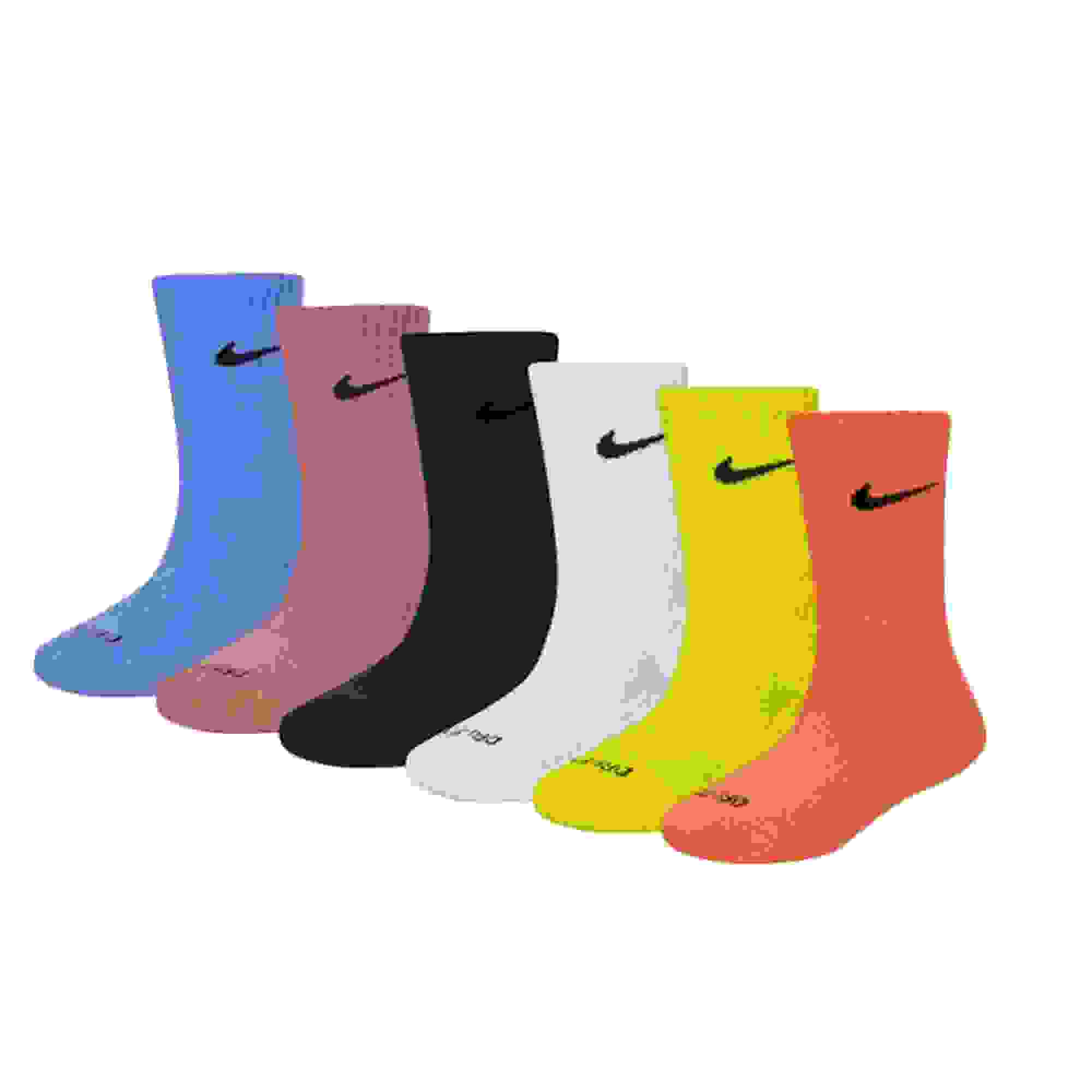 Nike Dri-FIT 6-Pack Kids' Multi-Color Crew Socks